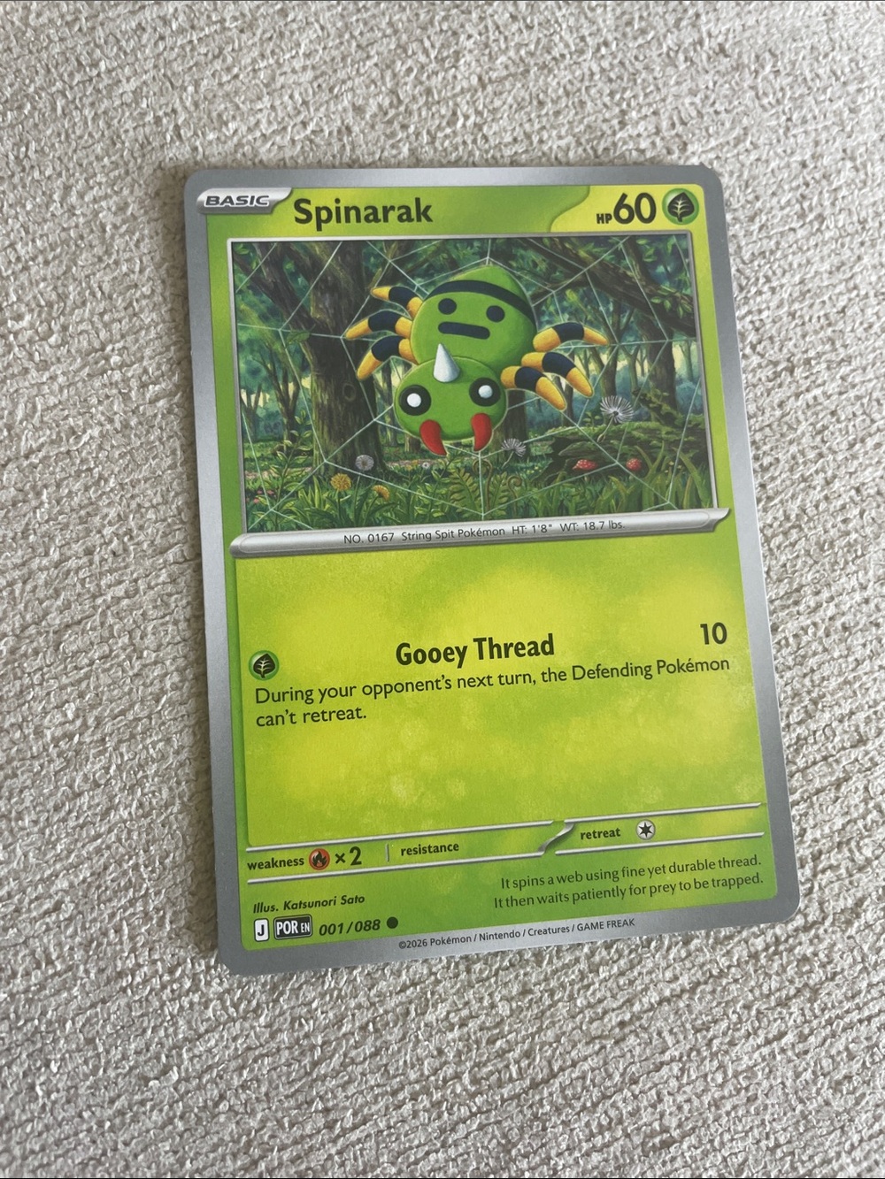 Spinarak Pokemon Card